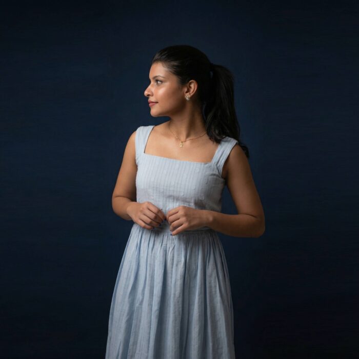 OLERAE Sky Blue Flow Maxi Dress 4