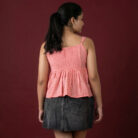 OLERAE Coral Pink Butterfly Bow Top 4