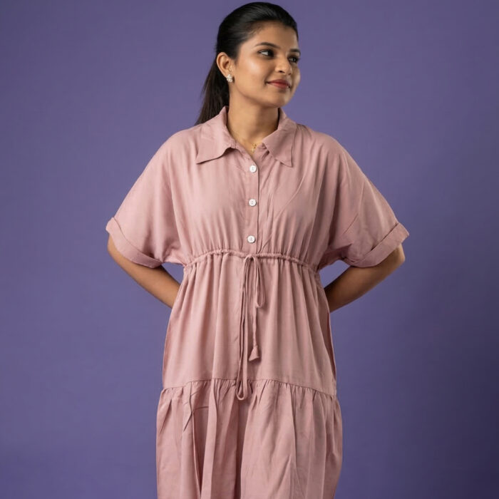 OLERAE Mauve Pink Everyday Dress